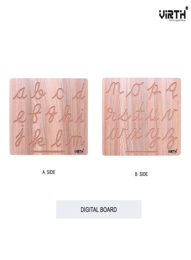 Virth Writing Practice Wooden Educational Slate Learning Board for Baby (2 to 6 Years) (Combo of 2 - Hindi & Cursive Board) - Image 4